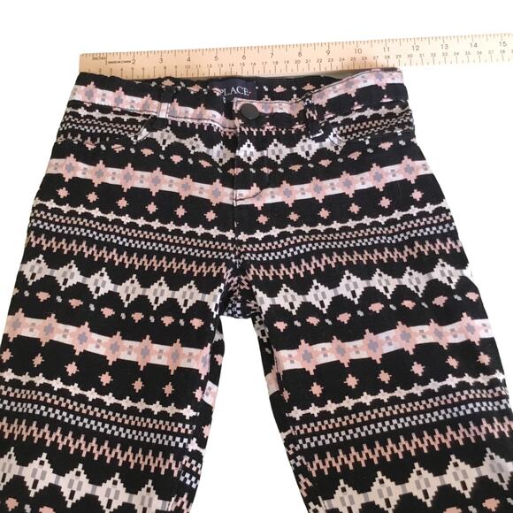 Children's Place Pants Black Stretchy Adjustable Waist Pixel Pattern Girls 10 - Picture 6 of 10